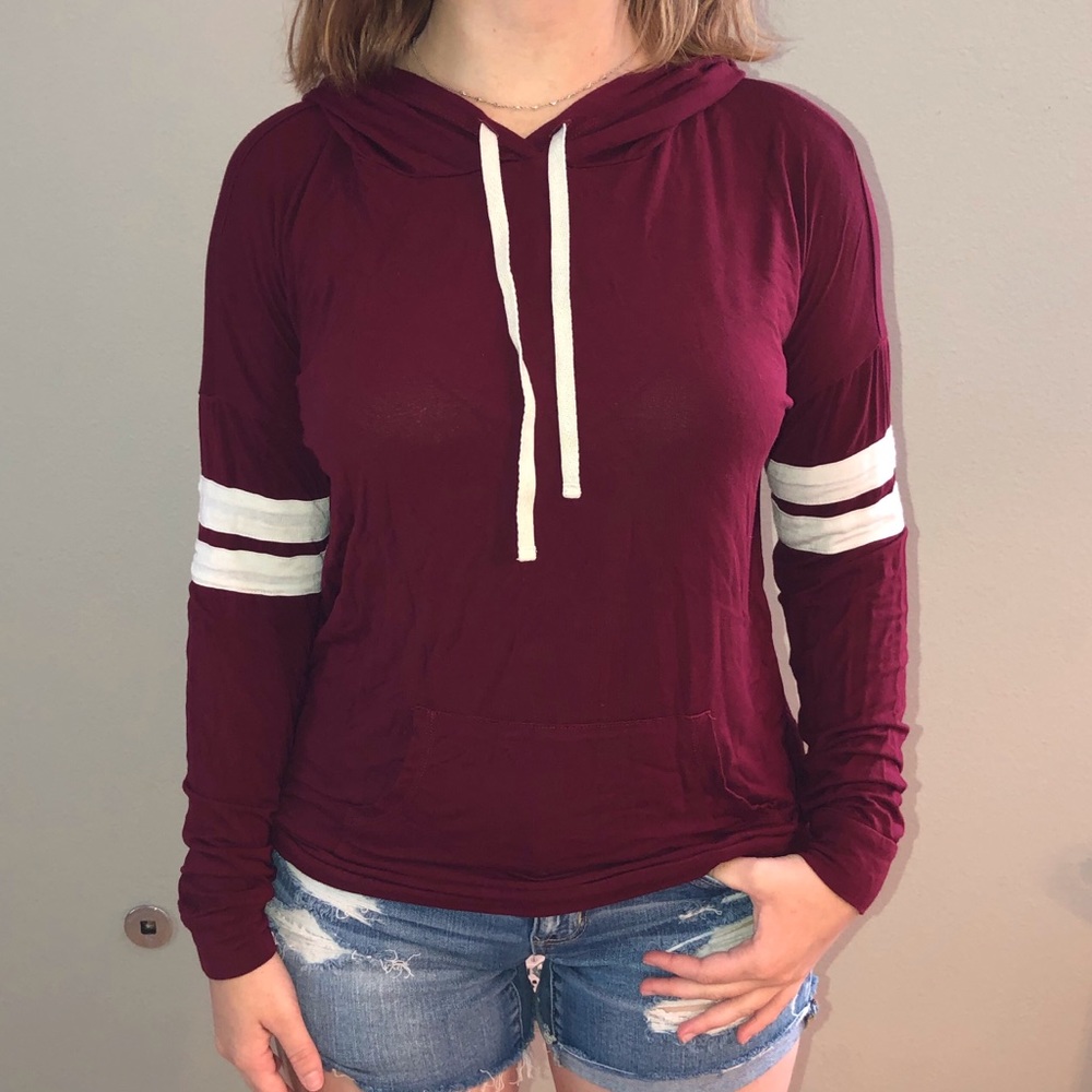 Thin red sweatshirt